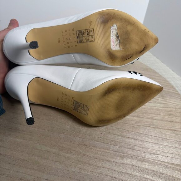 White House Black Market White Heels Pointed Toe Stiletto - Picture 6 of 8
